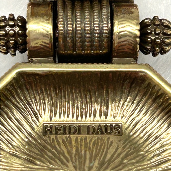 💎 Heidi Daus Dazzling Art Deco Mauve Pearl Pendant Crystal Necklace 17-21” EUC 💎 - Picture 8 of 16